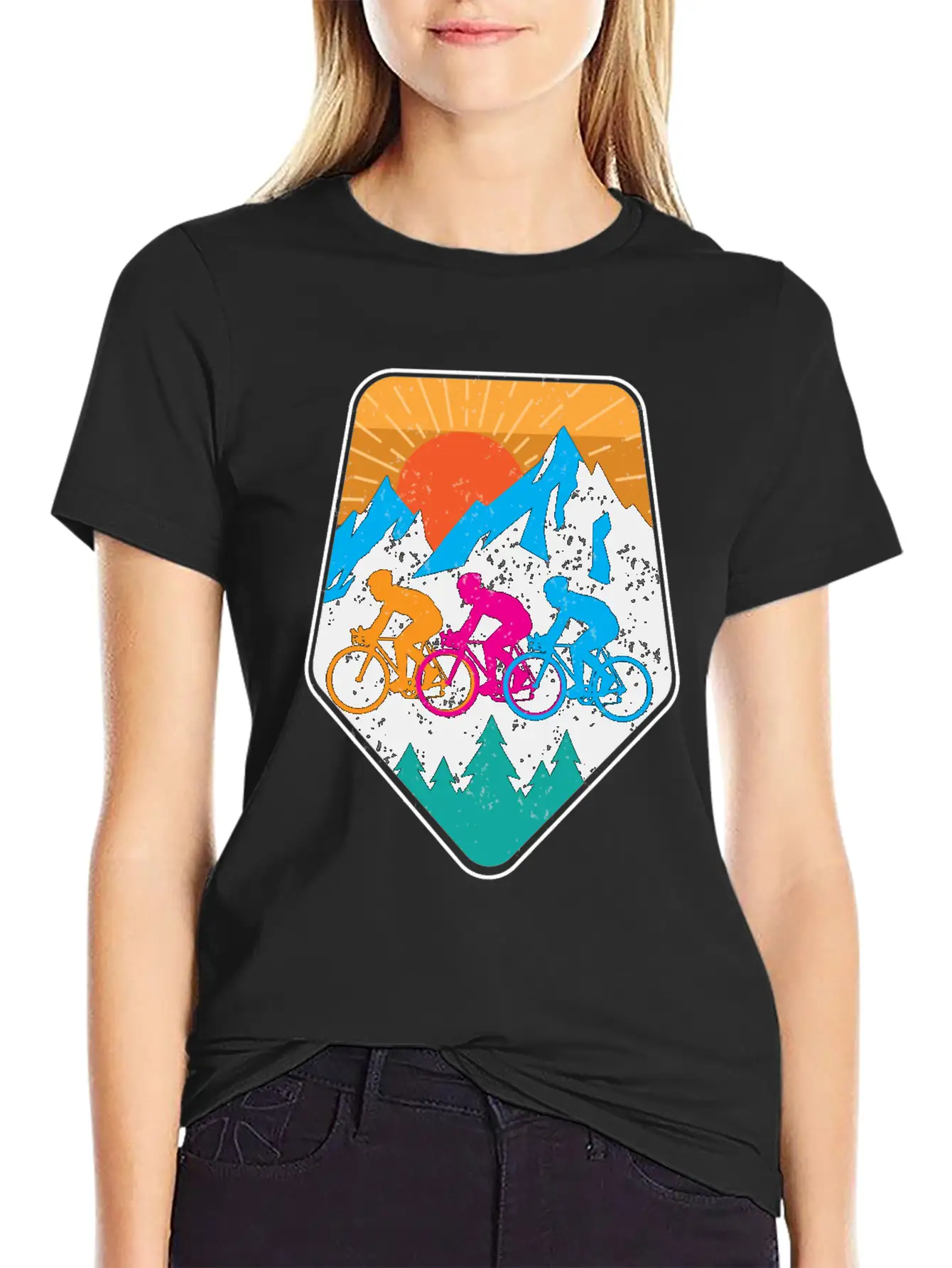 Mountains Bike Mountainbike Comfortable Minimalist Graphic Tee – Summer Style Essential