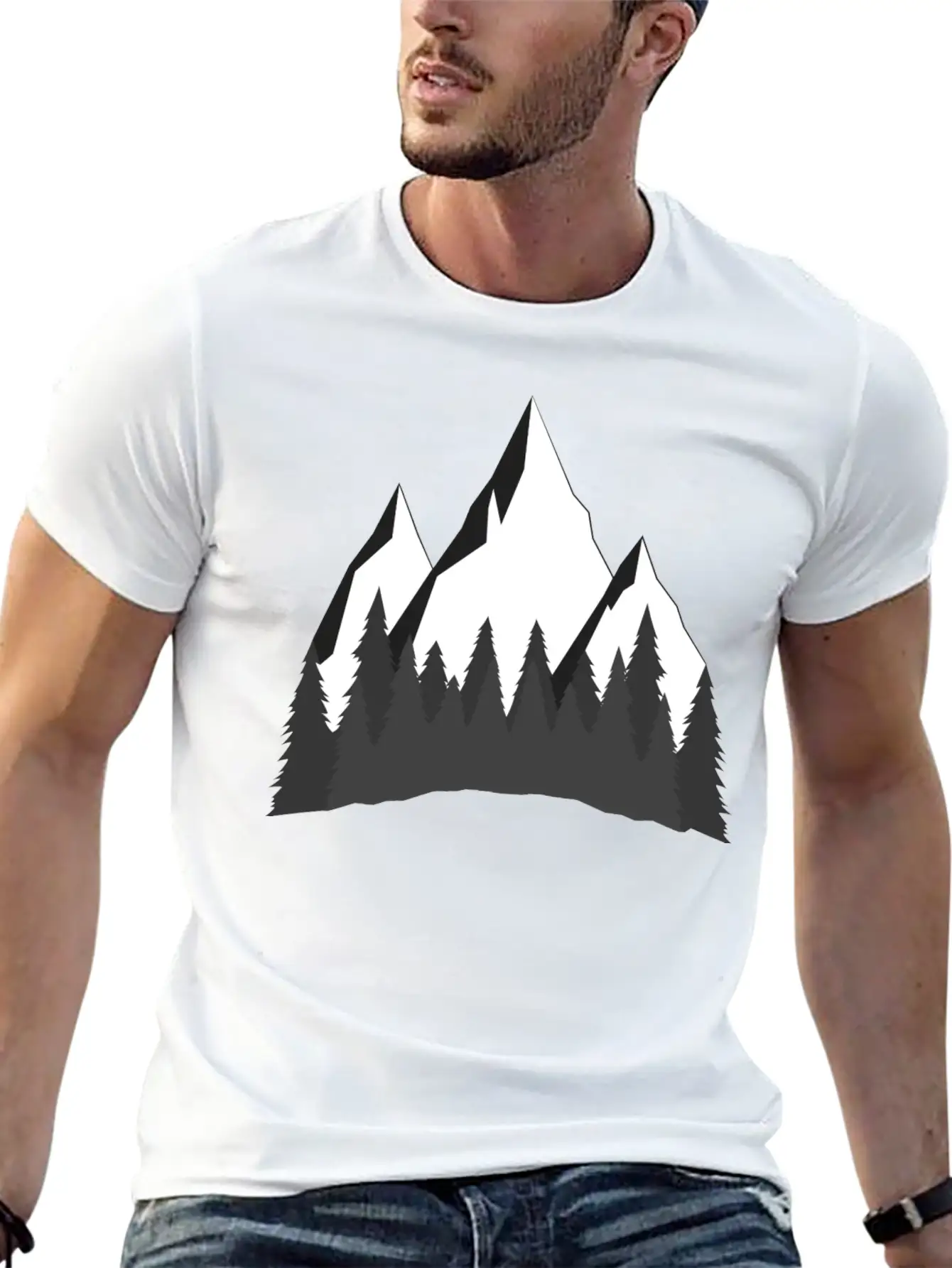 Mountains Comfortable Minimalist Graphic Tee – Summer Style Essential