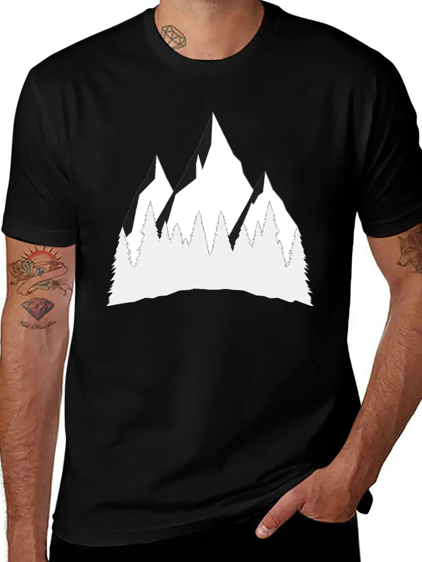 Mountains Comfortable Minimalist Graphic Tee – Summer Style Essential