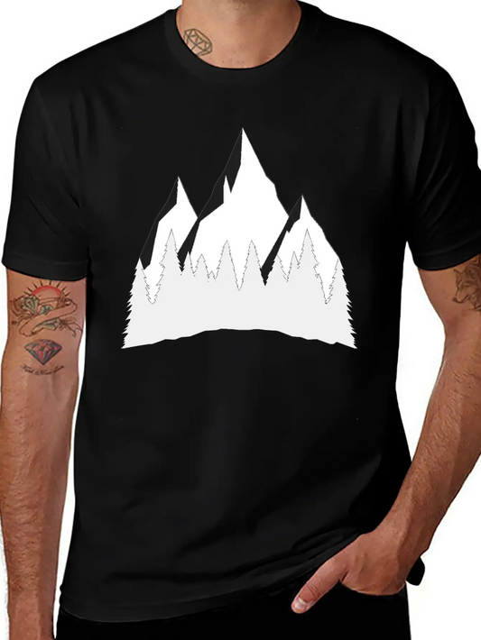Mountains Comfortable Minimalist Graphic Tee – Summer Style Essential