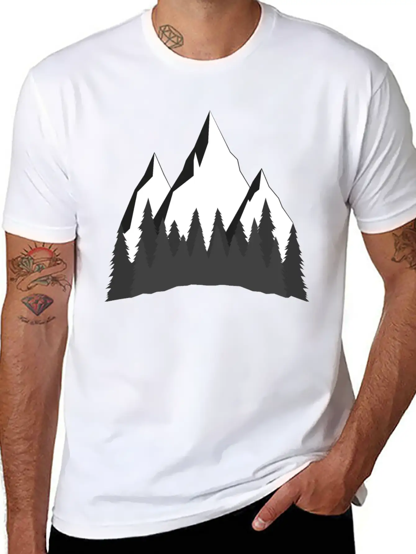 Mountains Comfortable Minimalist Graphic Tee – Summer Style Essential