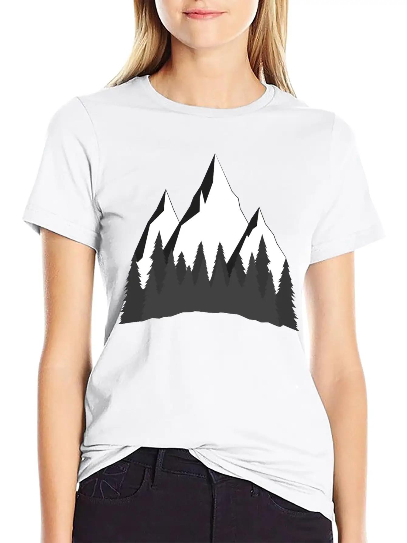 Mountains Comfortable Minimalist Graphic Tee – Summer Style Essential