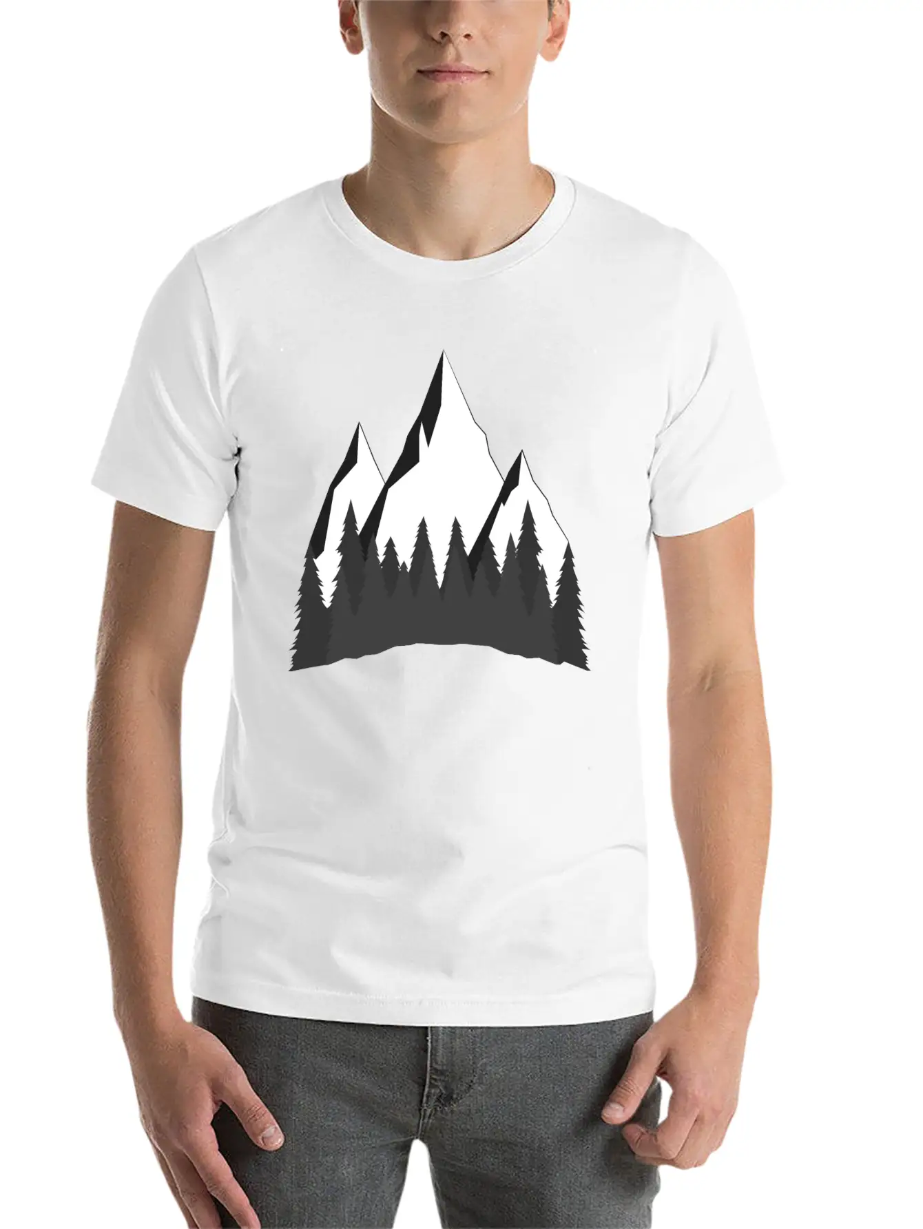 Mountains Comfortable Minimalist Graphic Tee – Summer Style Essential