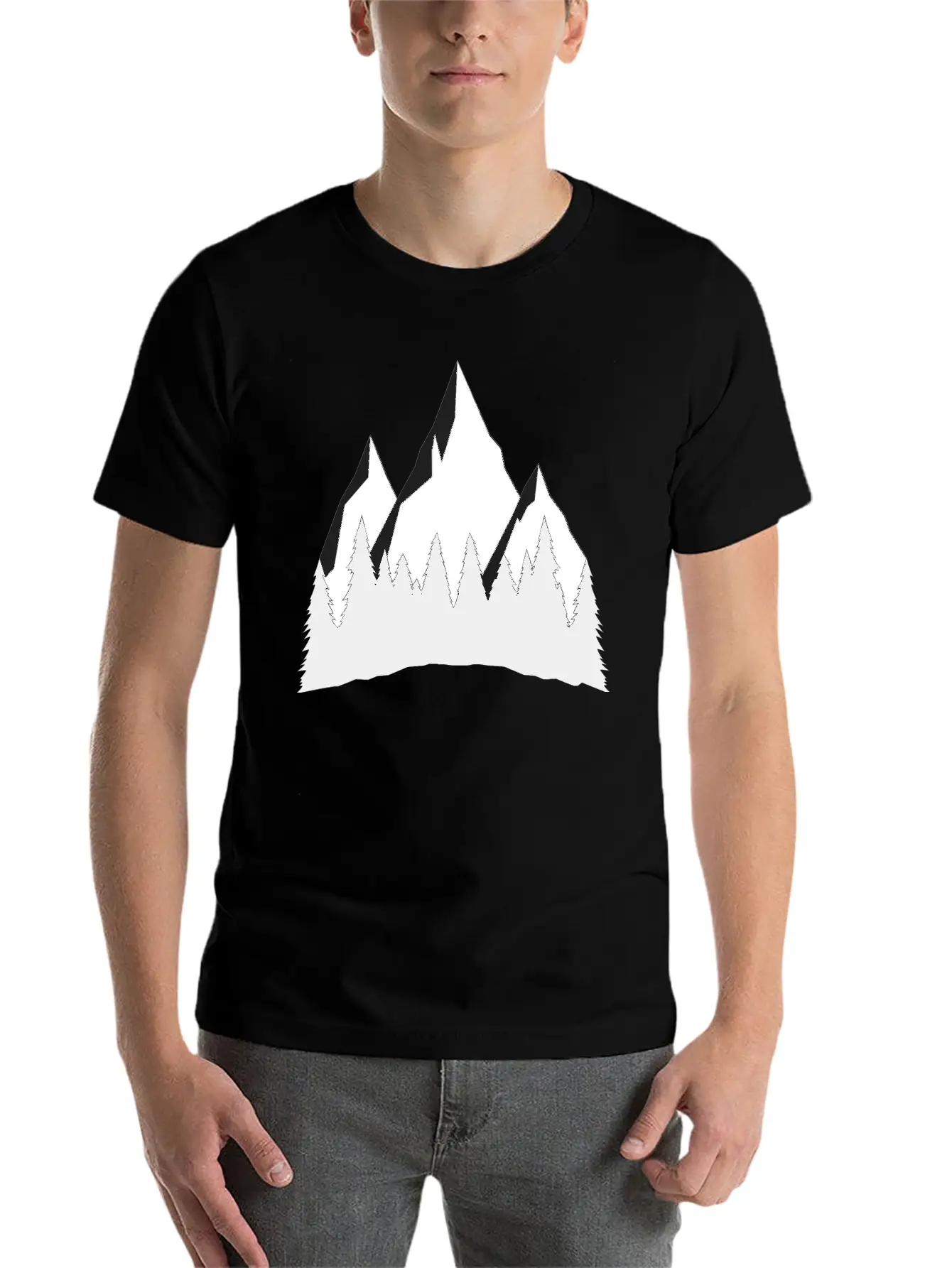 Mountains Comfortable Minimalist Graphic Tee – Summer Style Essential