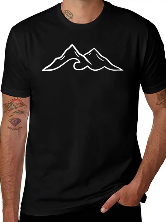Mountains Silhouette Minimal Design For Camping Unisex Casual T-Shirt – Clean Design For Daily Comfort