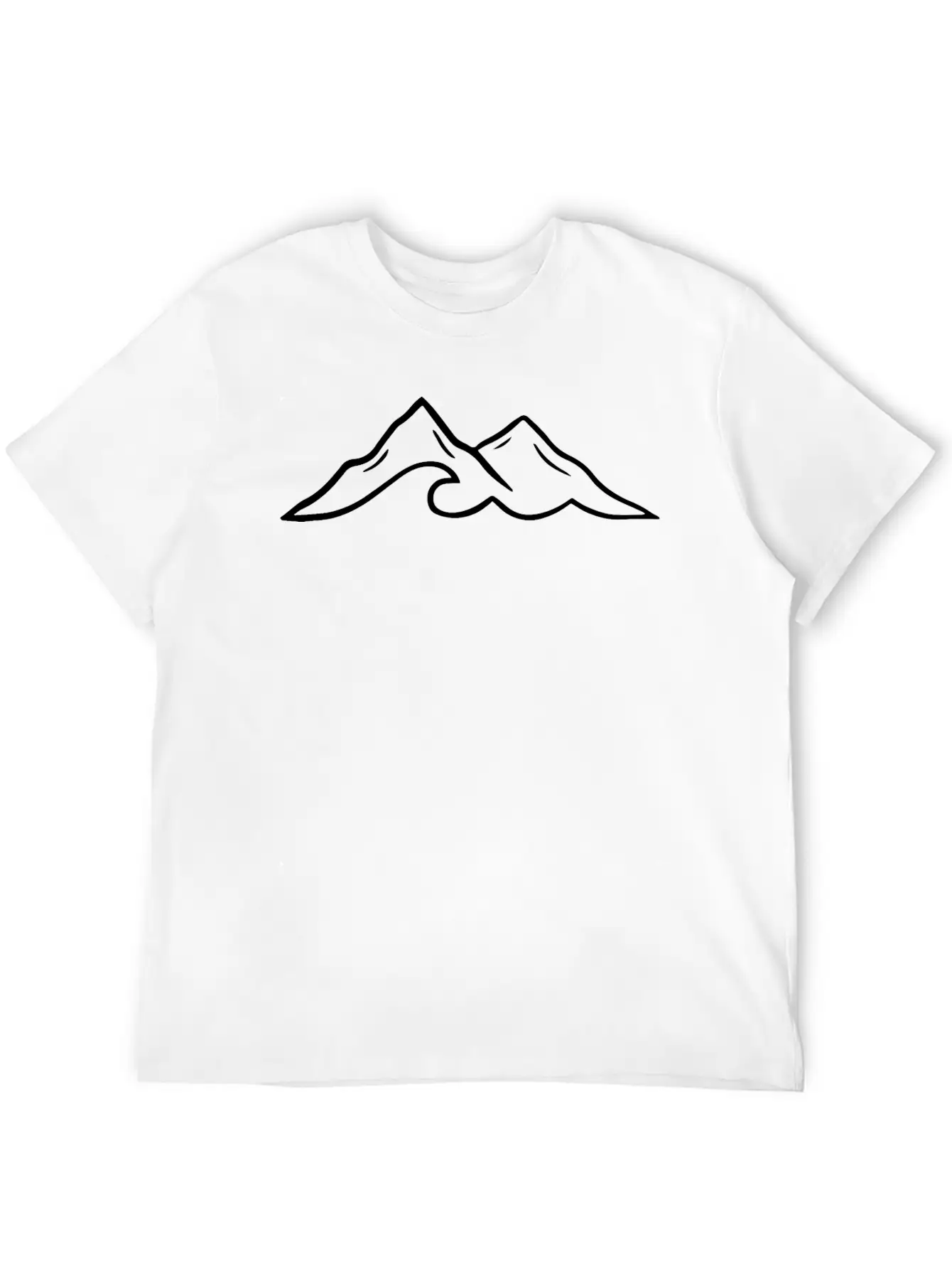 Mountains Silhouette Minimal Design For Camping Unisex Casual T-Shirt – Clean Design For Daily Comfort