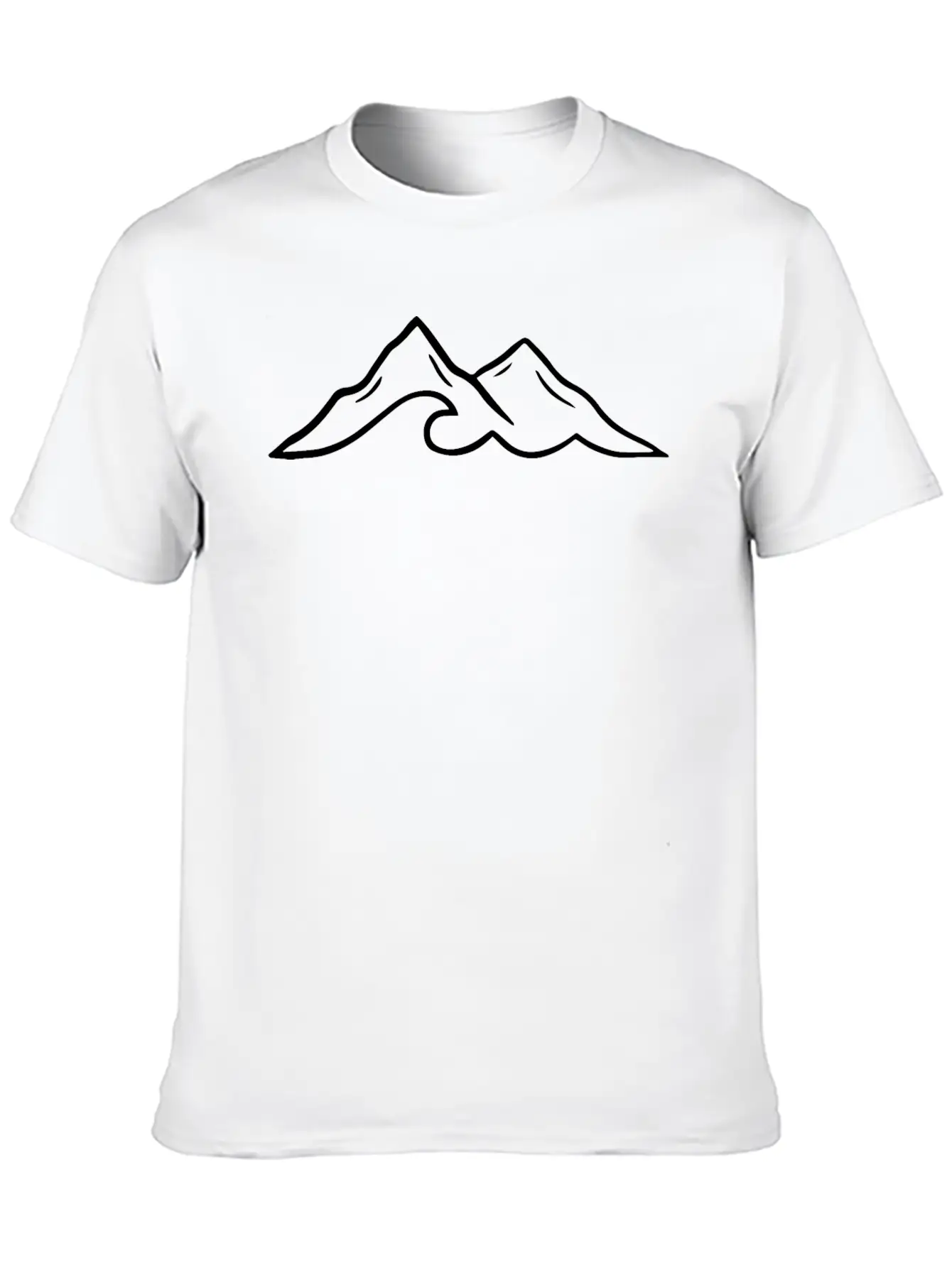 Mountains Silhouette Minimal Design For Camping Unisex Casual T-Shirt – Clean Design For Daily Comfort