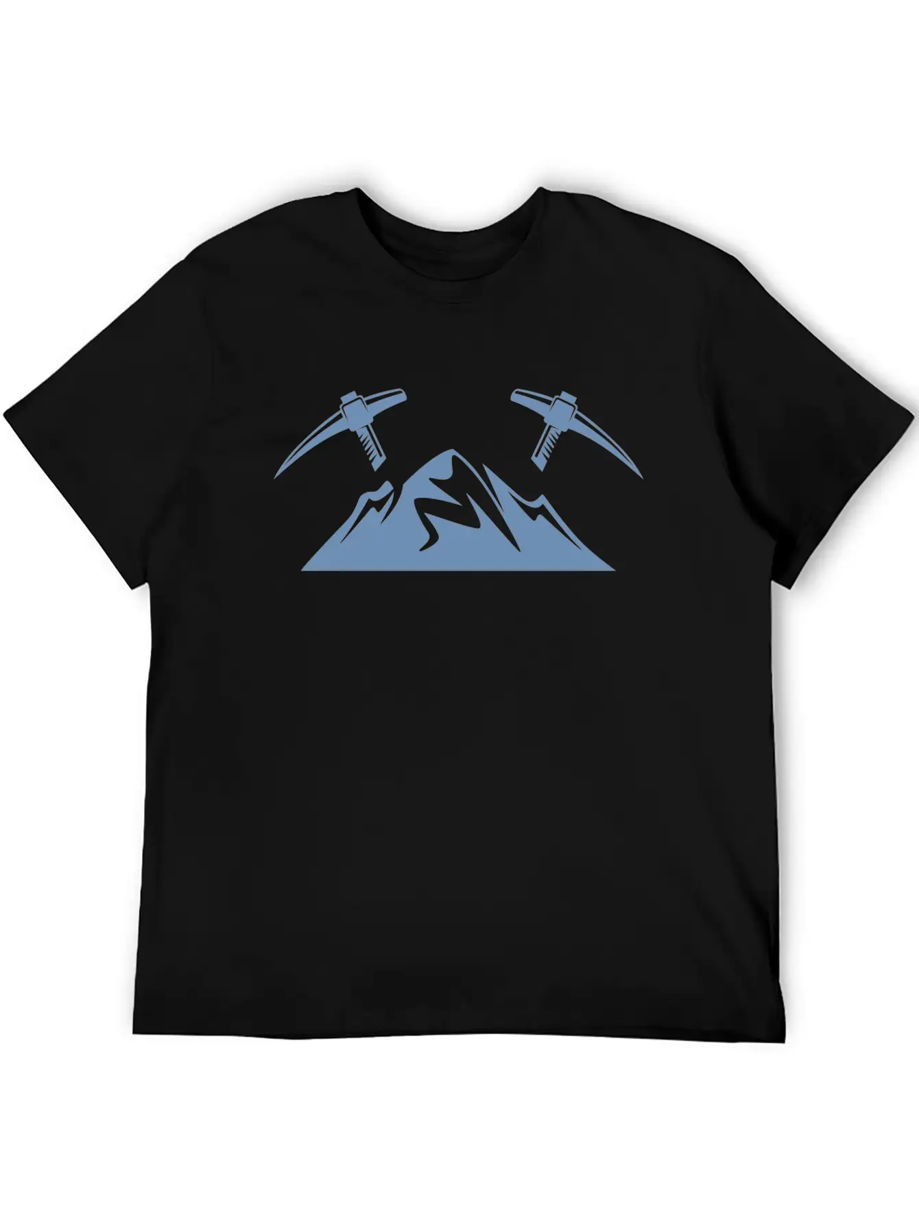Mountains With Pickaxe Climber Miner Mining Basic Graphic T-Shirt – Daily Comfort In Soft Cotton