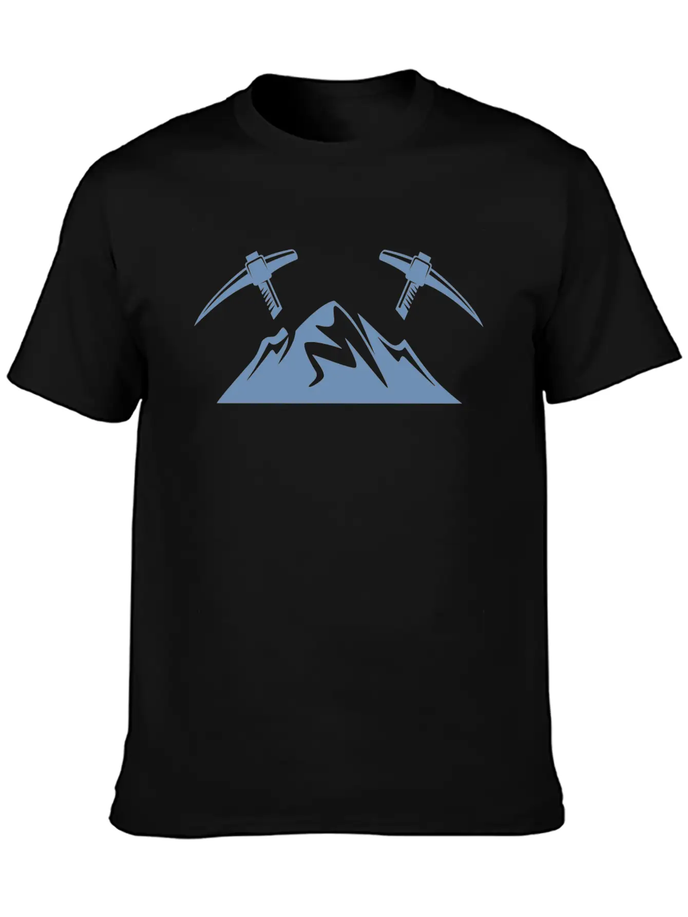 Mountains With Pickaxe Climber Miner Mining Basic Graphic T-Shirt – Daily Comfort In Soft Cotton