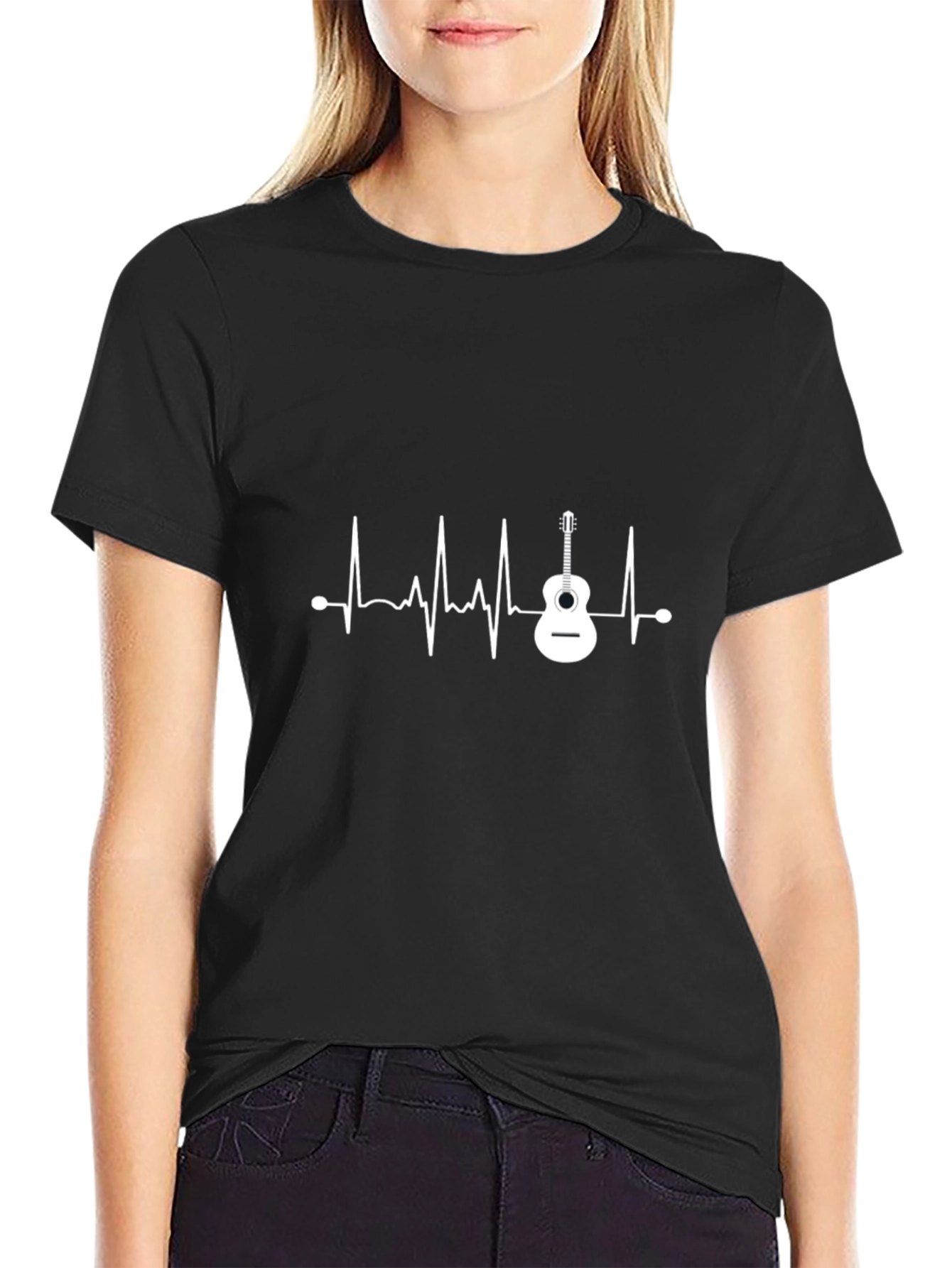 Guitar Heartbeat Graphic T-Shirt - Music Lover Tee