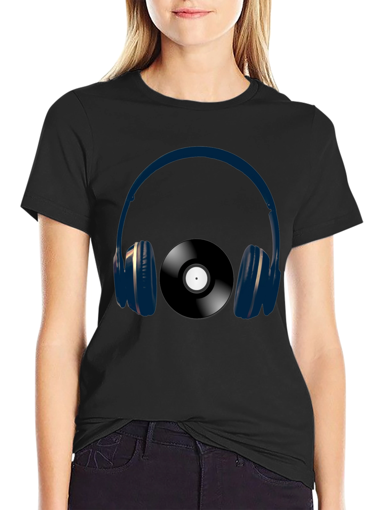 Headphones & Vinyl Graphic Tee - Music Lovers Shirt