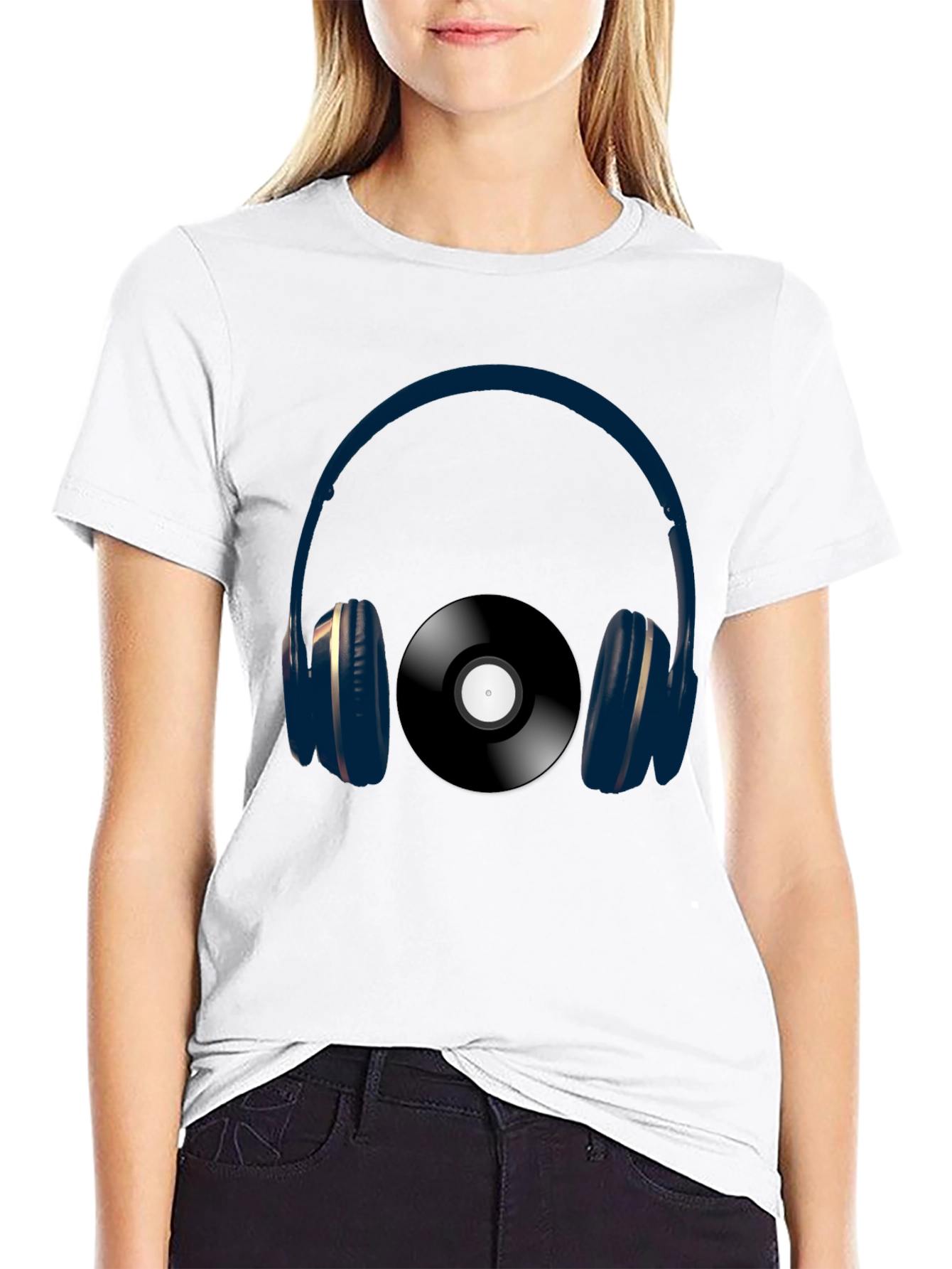 Headphones & Vinyl Graphic Tee - Music Lovers Shirt