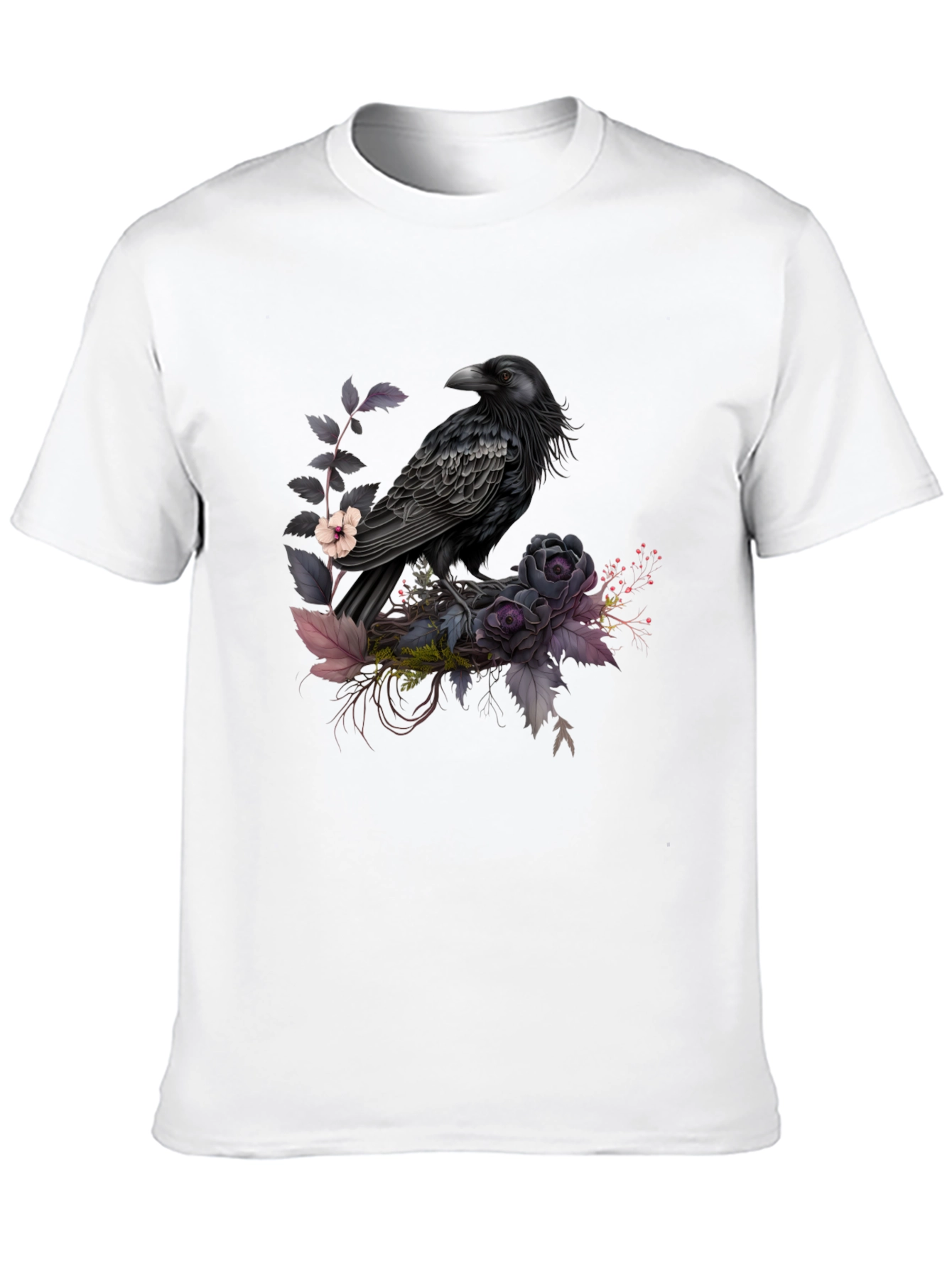 Raven & Roses Graphic Tee - Mens Black T-Shirt