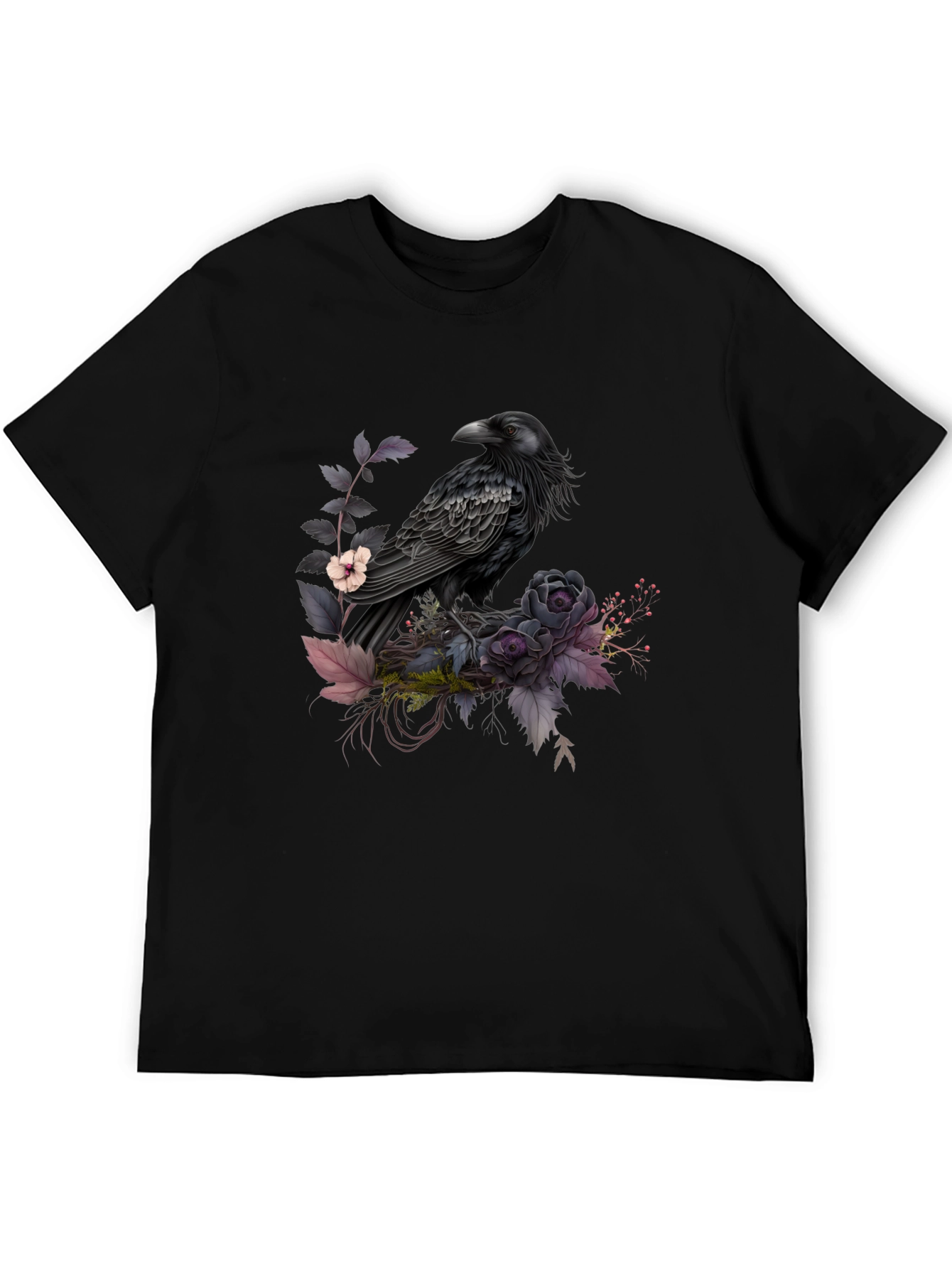 Raven & Roses Graphic Tee - Mens Black T-Shirt