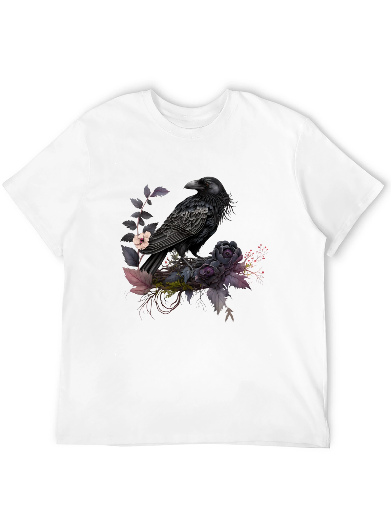 Raven & Roses Graphic Tee - Mens Black T-Shirt