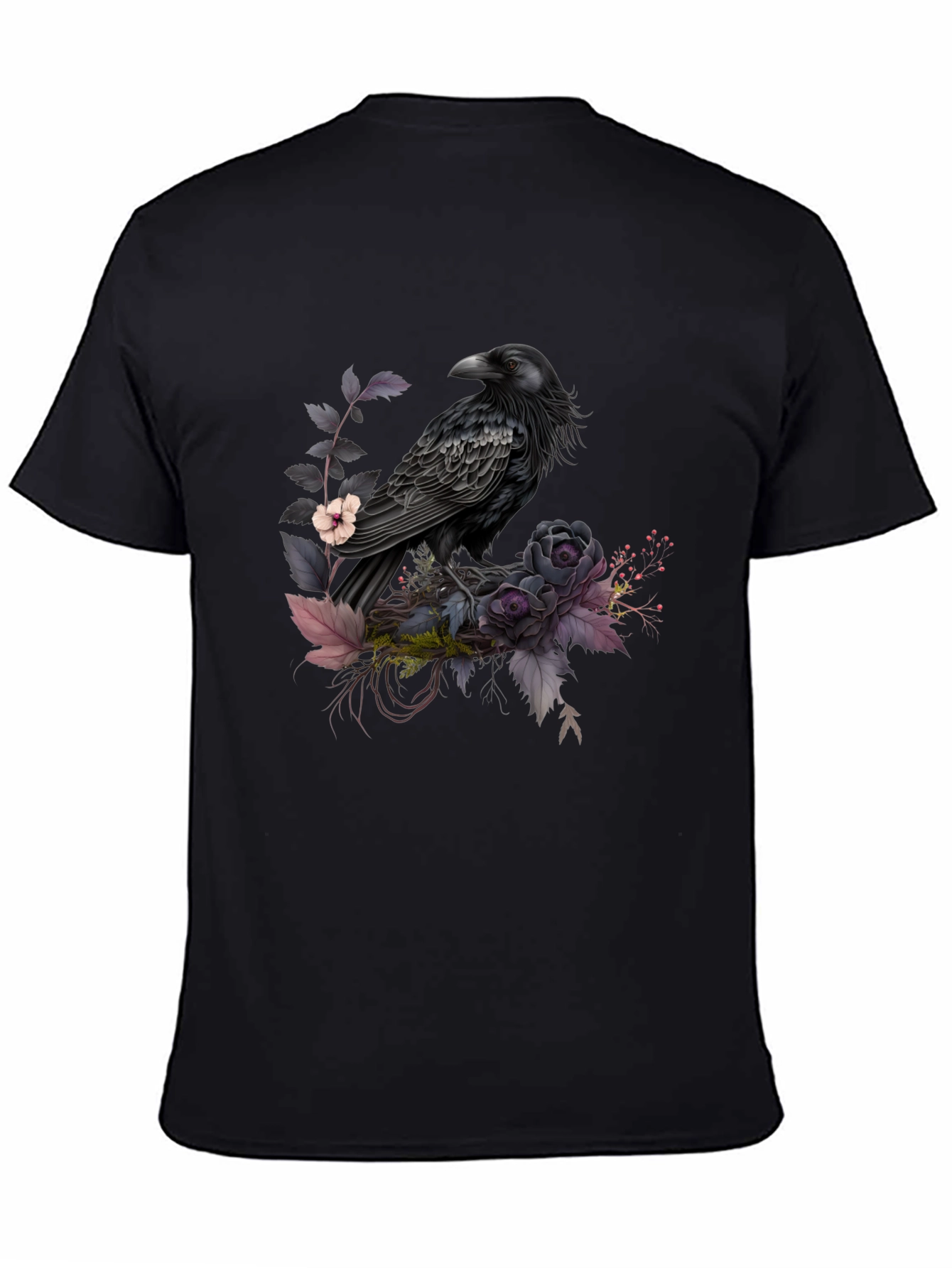 Raven & Roses Graphic Tee - Mens Black T-Shirt