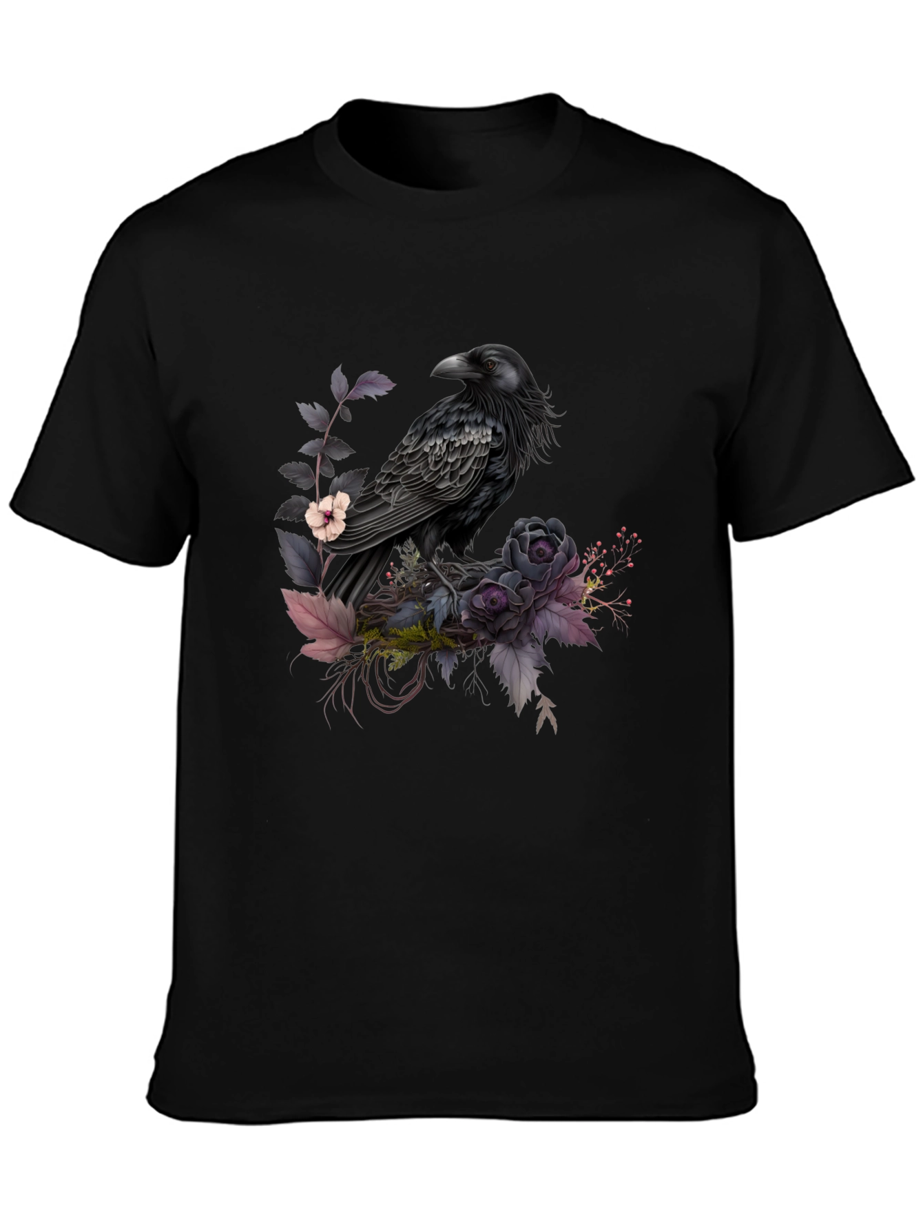 Raven & Roses Graphic Tee - Mens Black T-Shirt