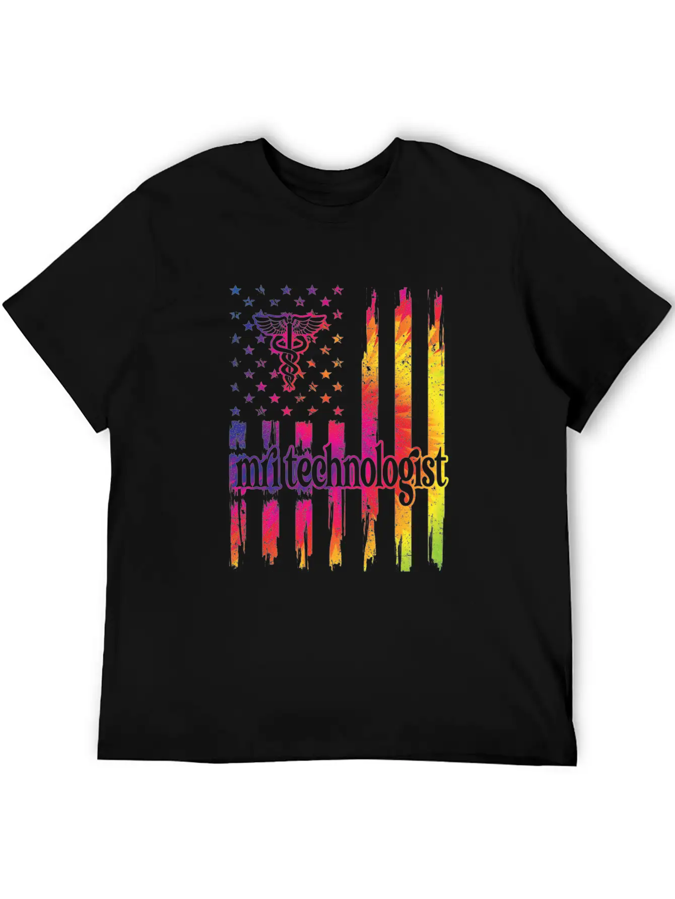 MRI Tech Magnetic Resonance Imaging Tech US Flag Stylish Everyday T-Shirt – Unisex Basic Cotton Tee