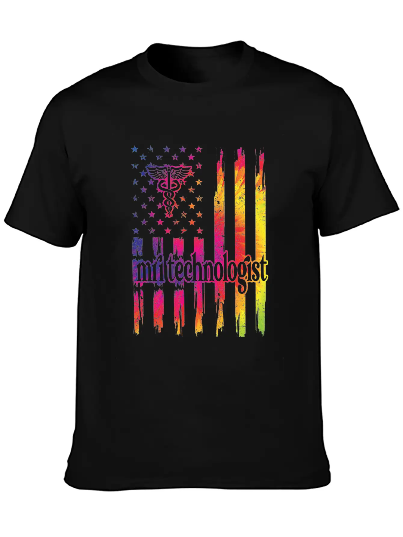 MRI Tech Magnetic Resonance Imaging Tech US Flag Stylish Everyday T-Shirt – Unisex Basic Cotton Tee