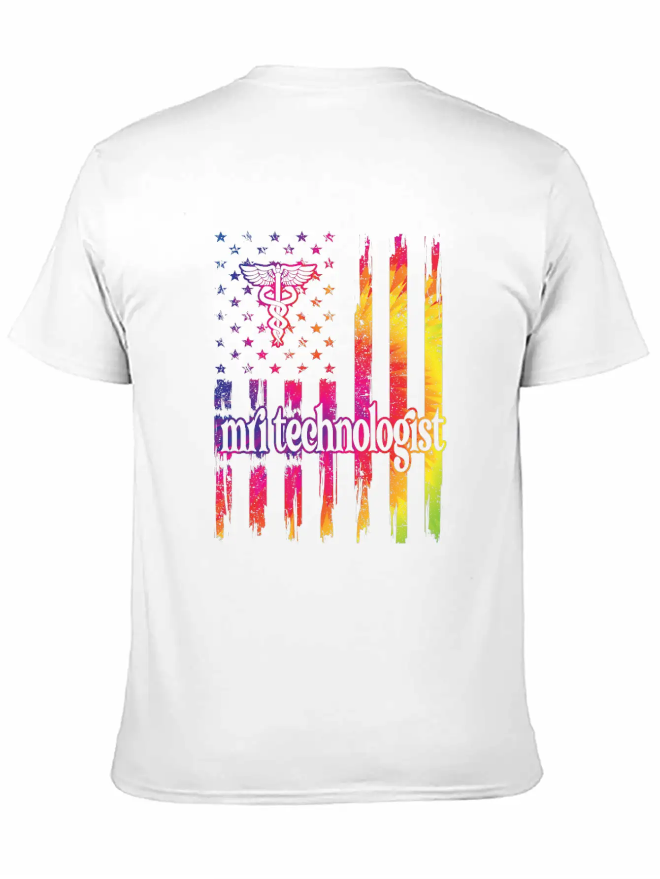 MRI Tech Magnetic Resonance Imaging Tech US Flag Stylish Everyday T-Shirt – Unisex Basic Cotton Tee
