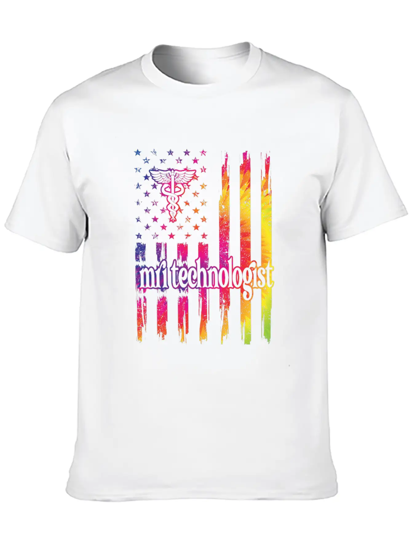MRI Tech Magnetic Resonance Imaging Tech US Flag Stylish Everyday T-Shirt – Unisex Basic Cotton Tee