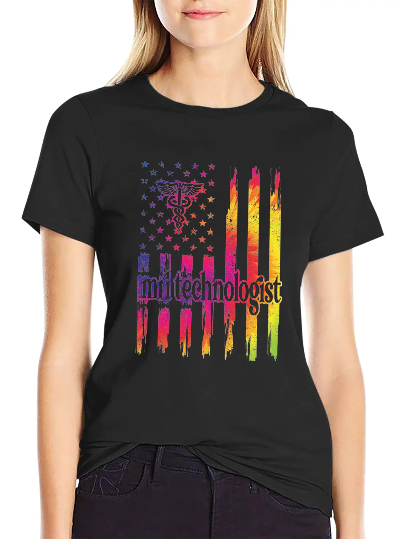 MRI Tech Magnetic Resonance Imaging Tech US Flag Stylish Everyday T-Shirt – Unisex Basic Cotton Tee