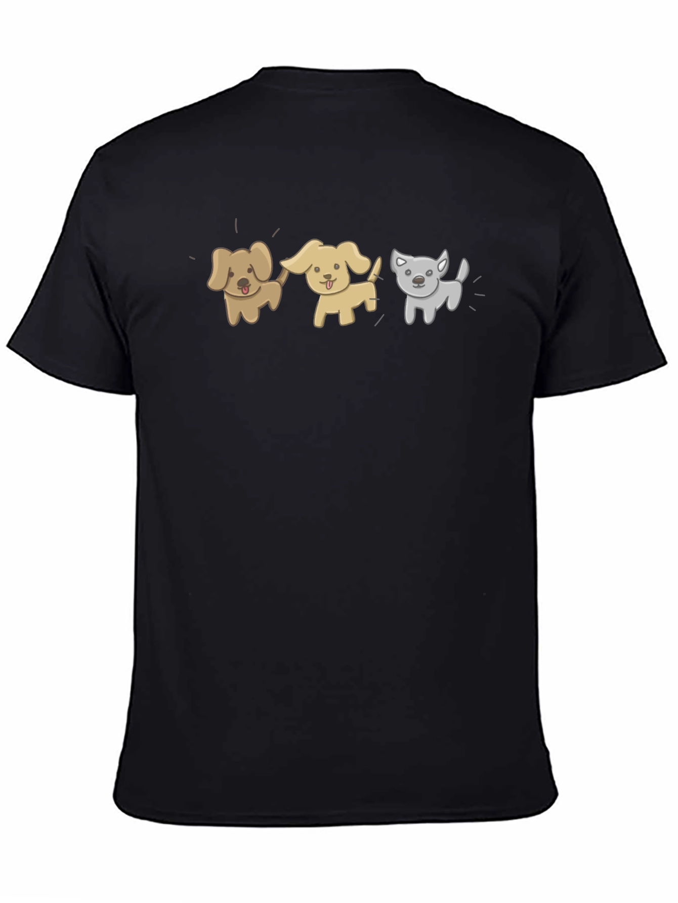 Cartoon Dog T-Shirt - Unisex Black Tee