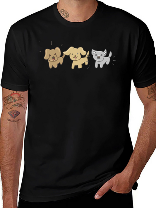 Cartoon Dog T-Shirt - Unisex Black Tee