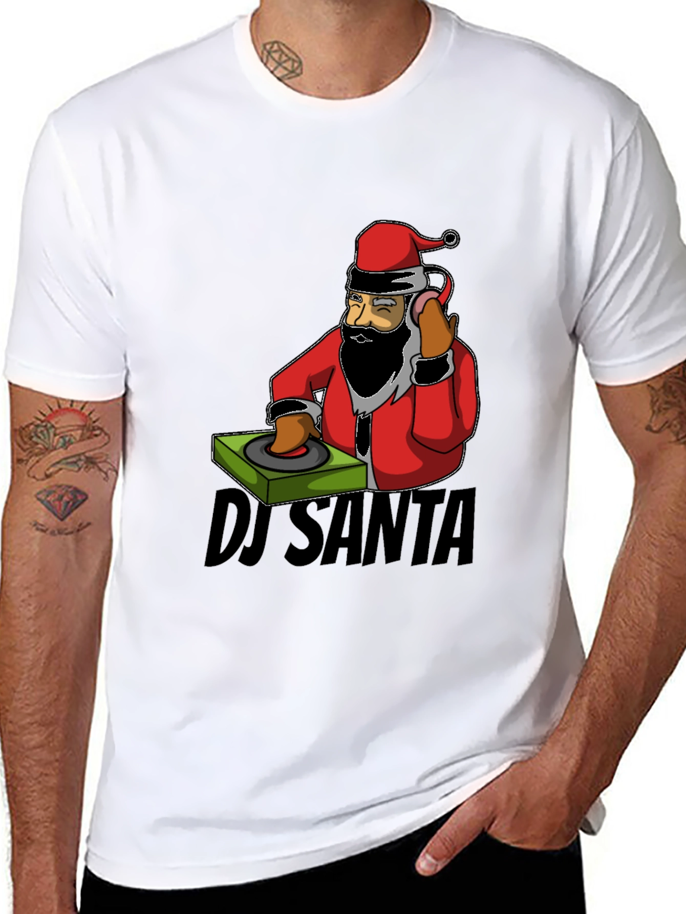 DJ Santa T-Shirt - Holiday Christmas Festive Tee