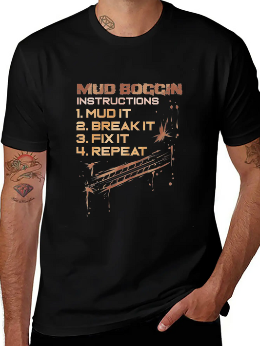 Mud Boggin Instructions - Funny Mudding Gift Timeless Short Sleeve Tee – Comfy And Minimalist Design