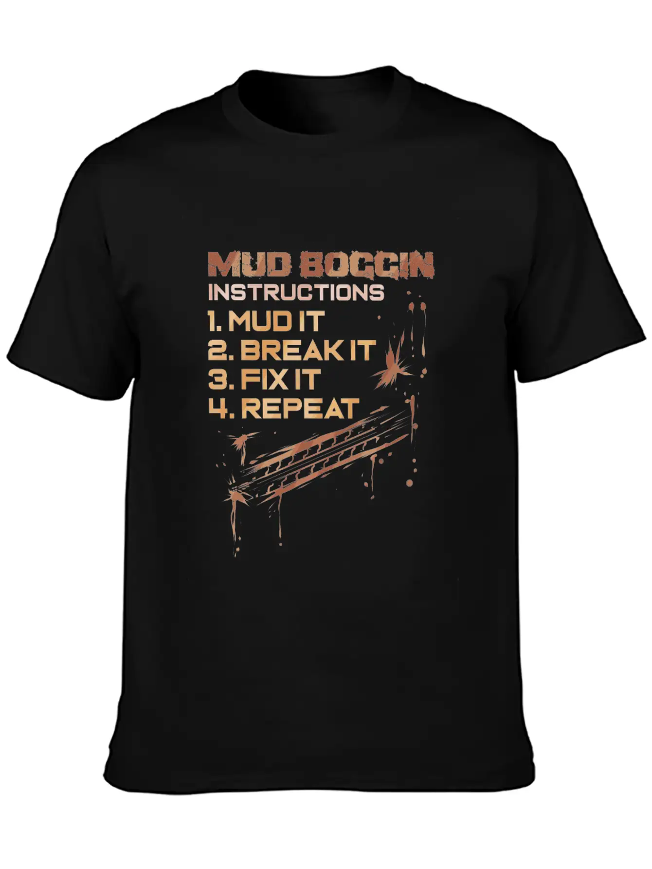 Mud Boggin Instructions - Funny Mudding Gift Timeless Short Sleeve Tee – Comfy And Minimalist Design