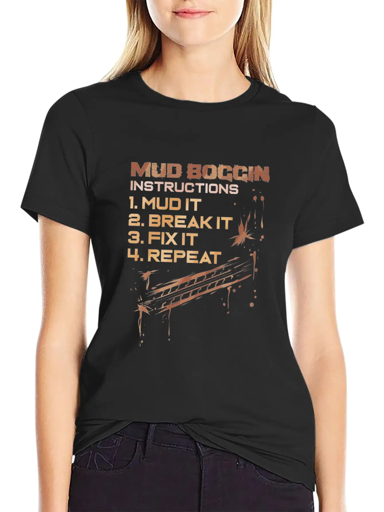 Mud Boggin Instructions - Funny Mudding Gift Timeless Short Sleeve Tee – Comfy And Minimalist Design