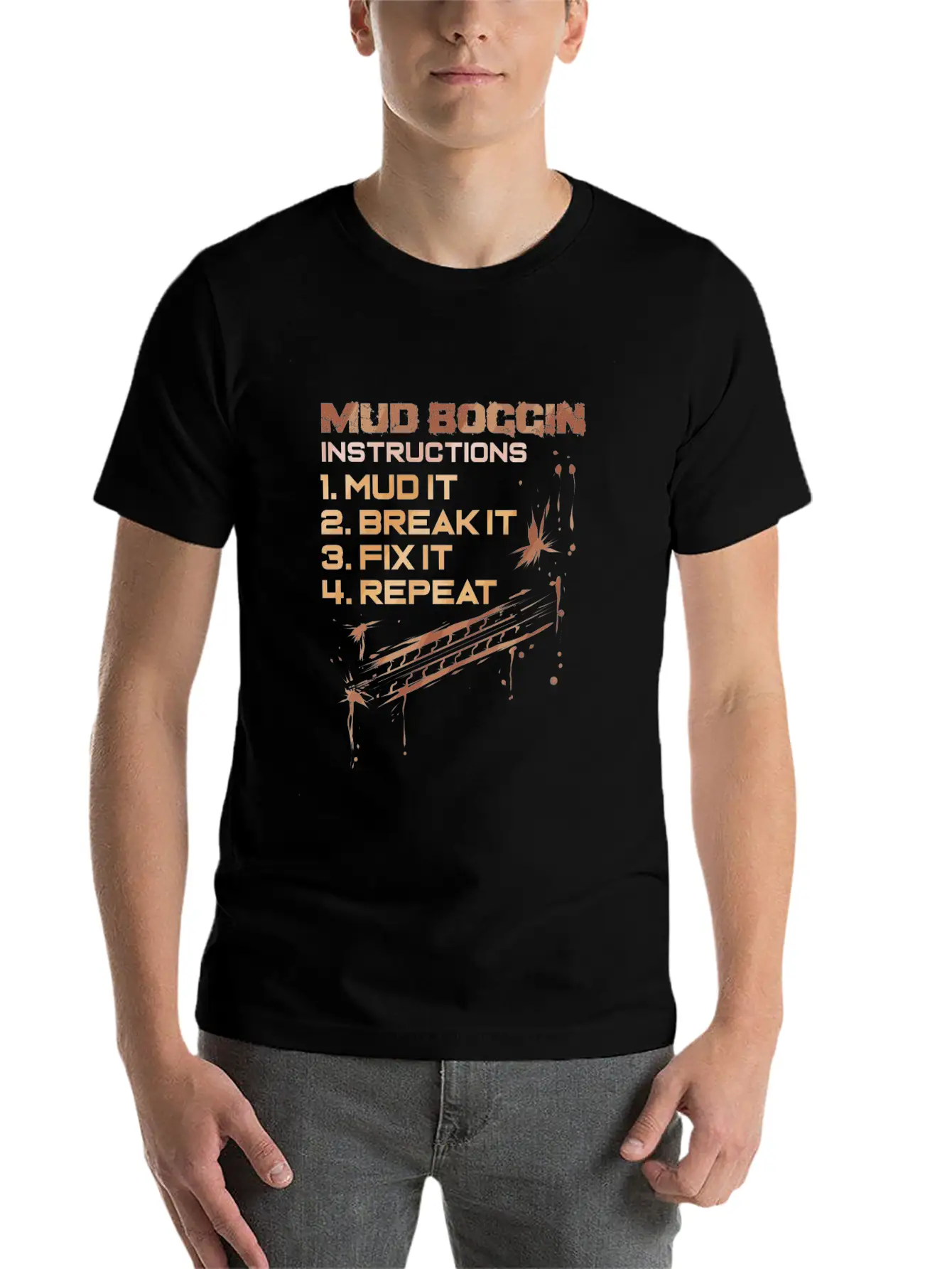 Mud Boggin Instructions - Funny Mudding Gift Timeless Short Sleeve Tee – Comfy And Minimalist Design