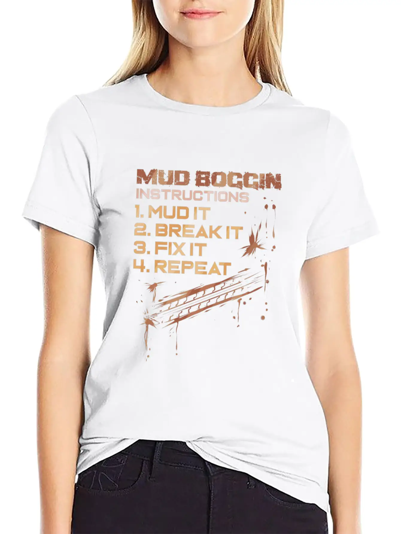 Mud Boggin Instructions - Funny Mudding Gift Timeless Short Sleeve Tee – Comfy And Minimalist Design