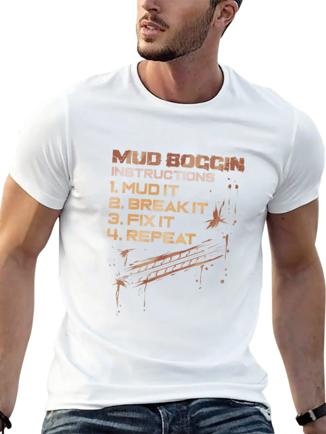 Mud Boggin Instructions - Funny Mudding Gift Timeless Short Sleeve Tee – Comfy And Minimalist Design