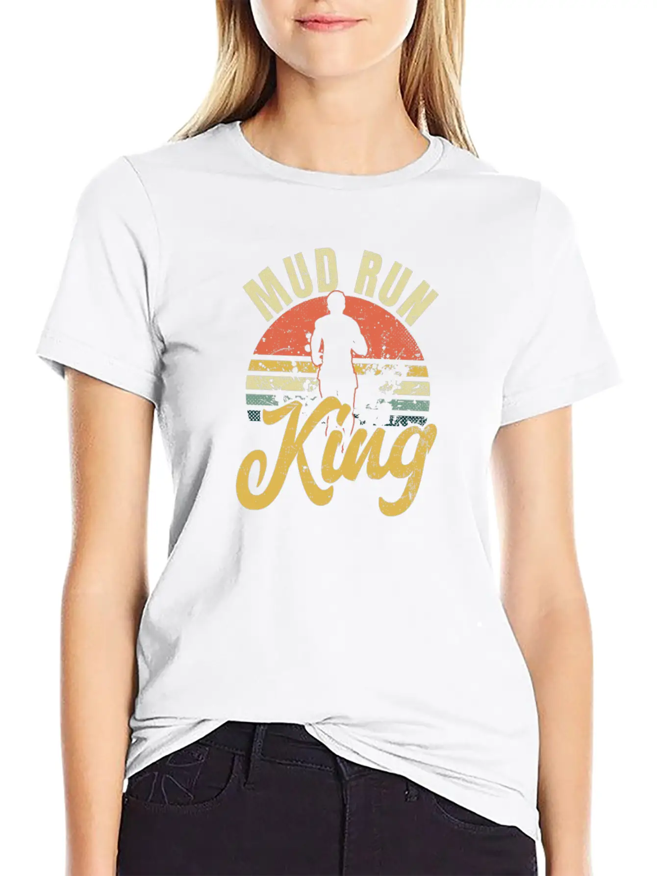 Mud Run Vintage Retro Sunset King Gift Stylish Everyday T-Shirt – Unisex Basic Cotton Tee