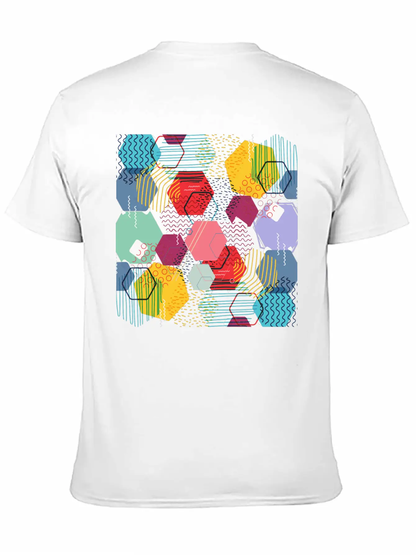 Multicolor Geometric Art Stylish Everyday T-Shirt – Unisex Basic Cotton Tee