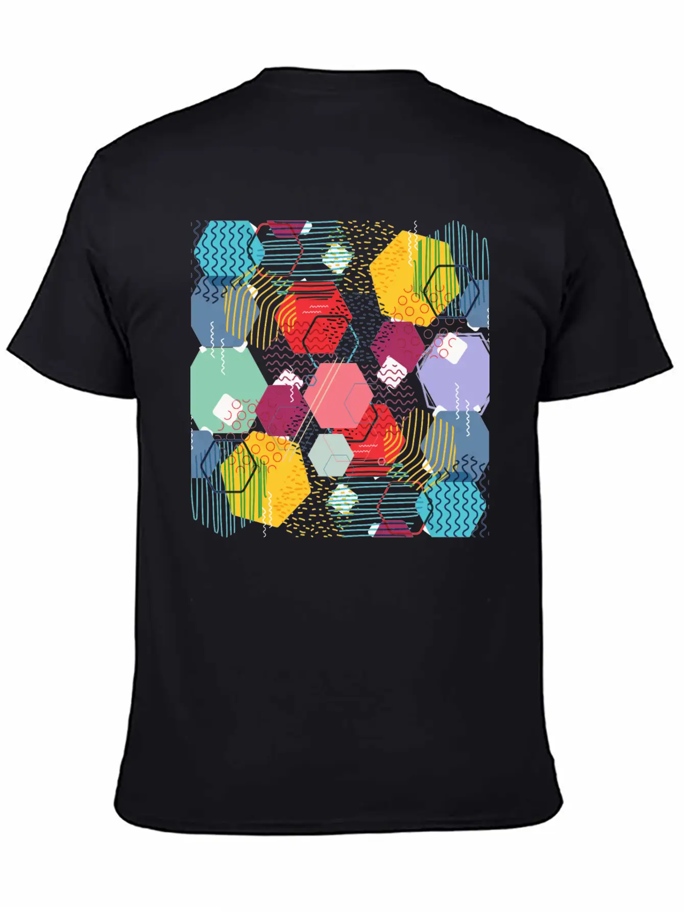 Multicolor Geometric Art Stylish Everyday T-Shirt – Unisex Basic Cotton Tee