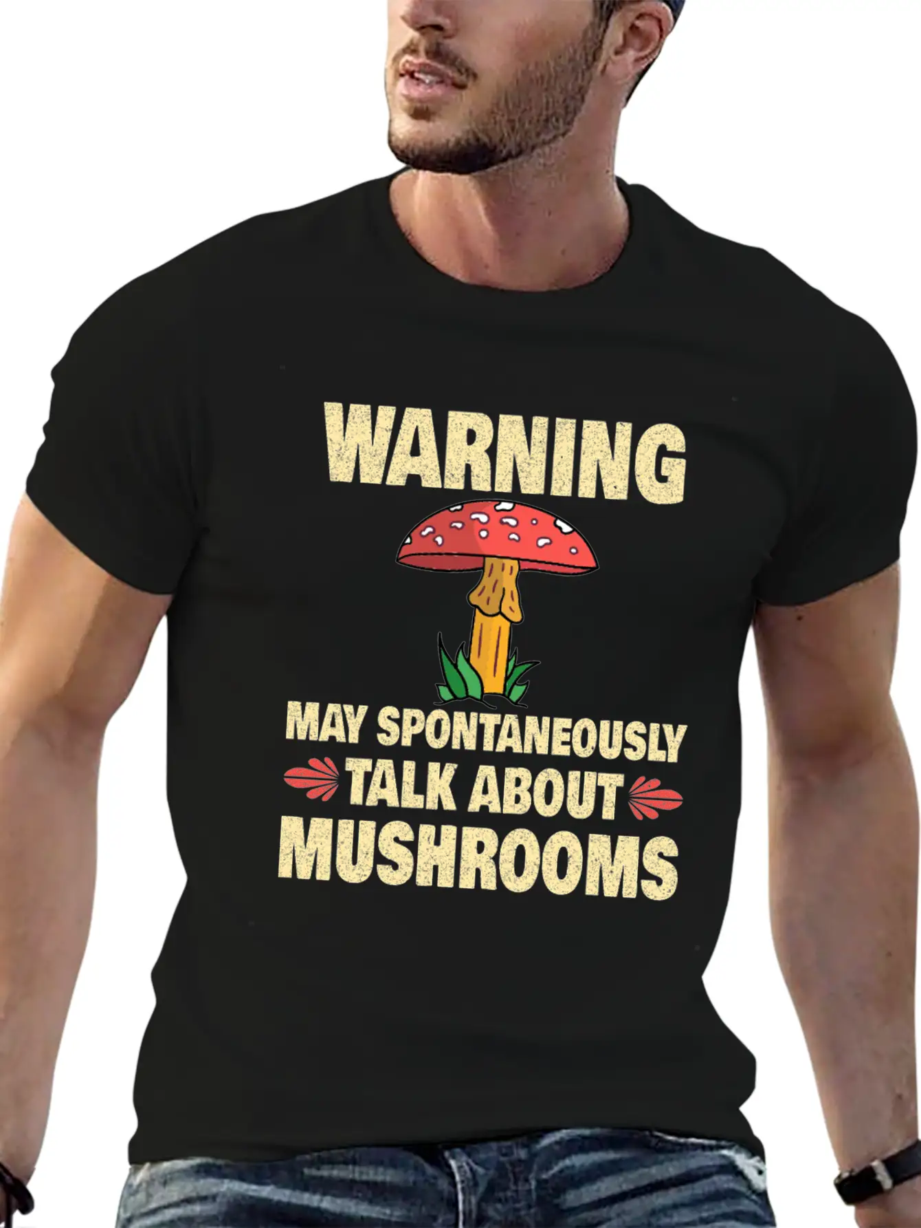 Mushroom Picker Mushroom Farmer Mushroom Basket Unisex Short Sleeve Soft Cotton T-Shirt – Casual Everyday Wear