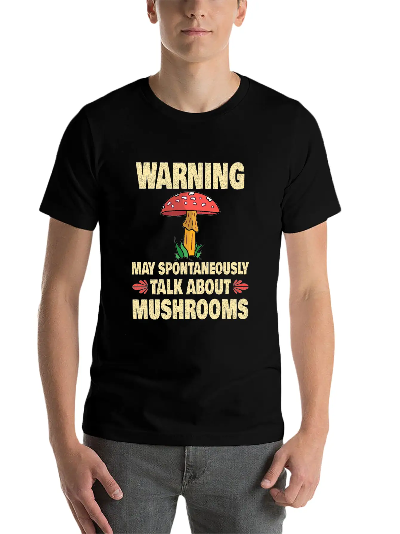 Mushroom Picker Mushroom Farmer Mushroom Basket Unisex Short Sleeve Soft Cotton T-Shirt – Casual Everyday Wear