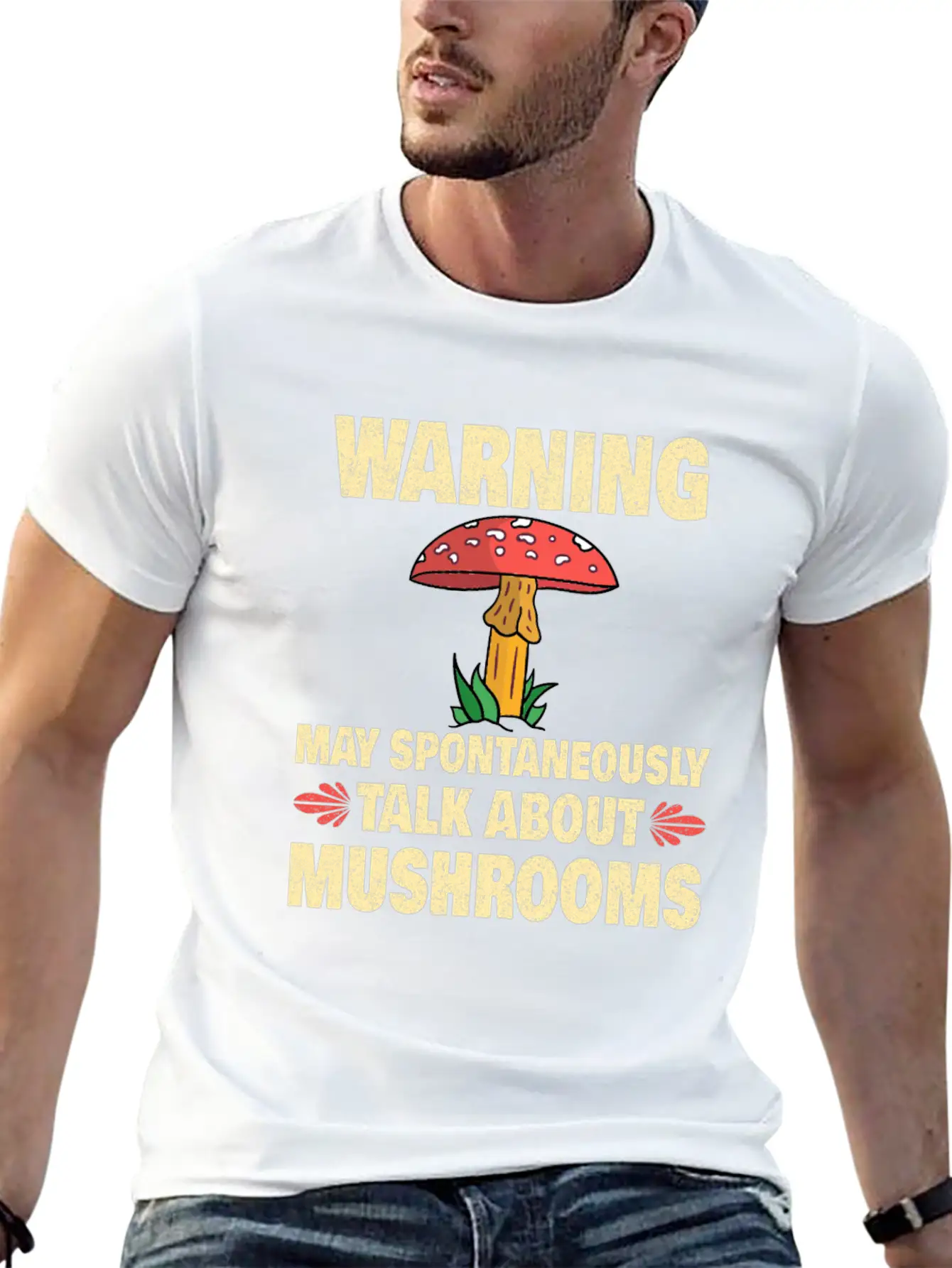 Mushroom Picker Mushroom Farmer Mushroom Basket Unisex Short Sleeve Soft Cotton T-Shirt – Casual Everyday Wear
