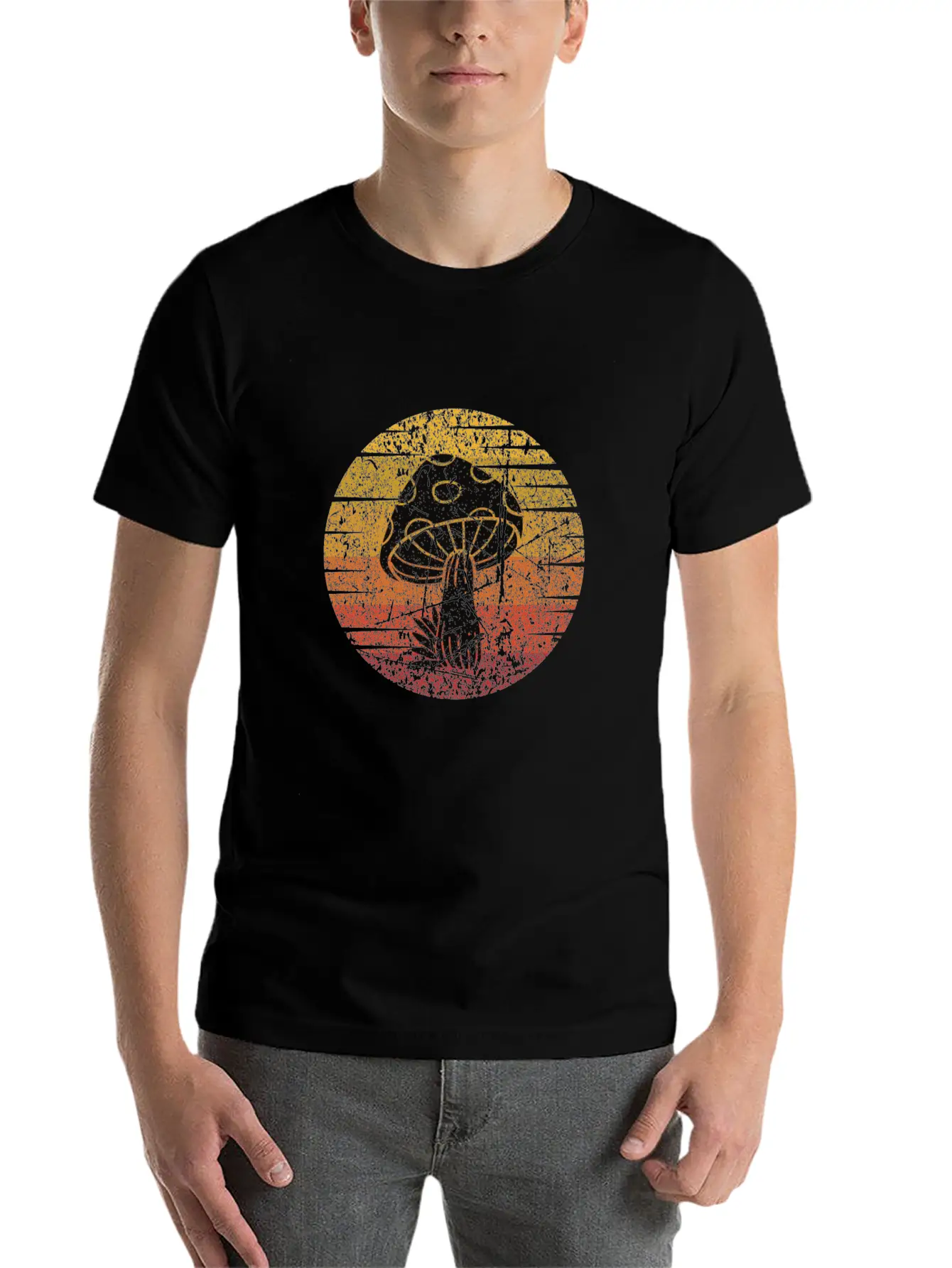 Mushroom Picking Retro Comfortable Minimalist Graphic Tee – Summer Style Essential