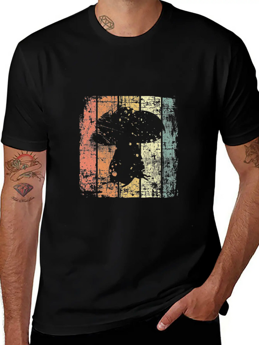 Mushroom Retro Essential Unisex Summer Tee – Soft Cotton Casual Fit