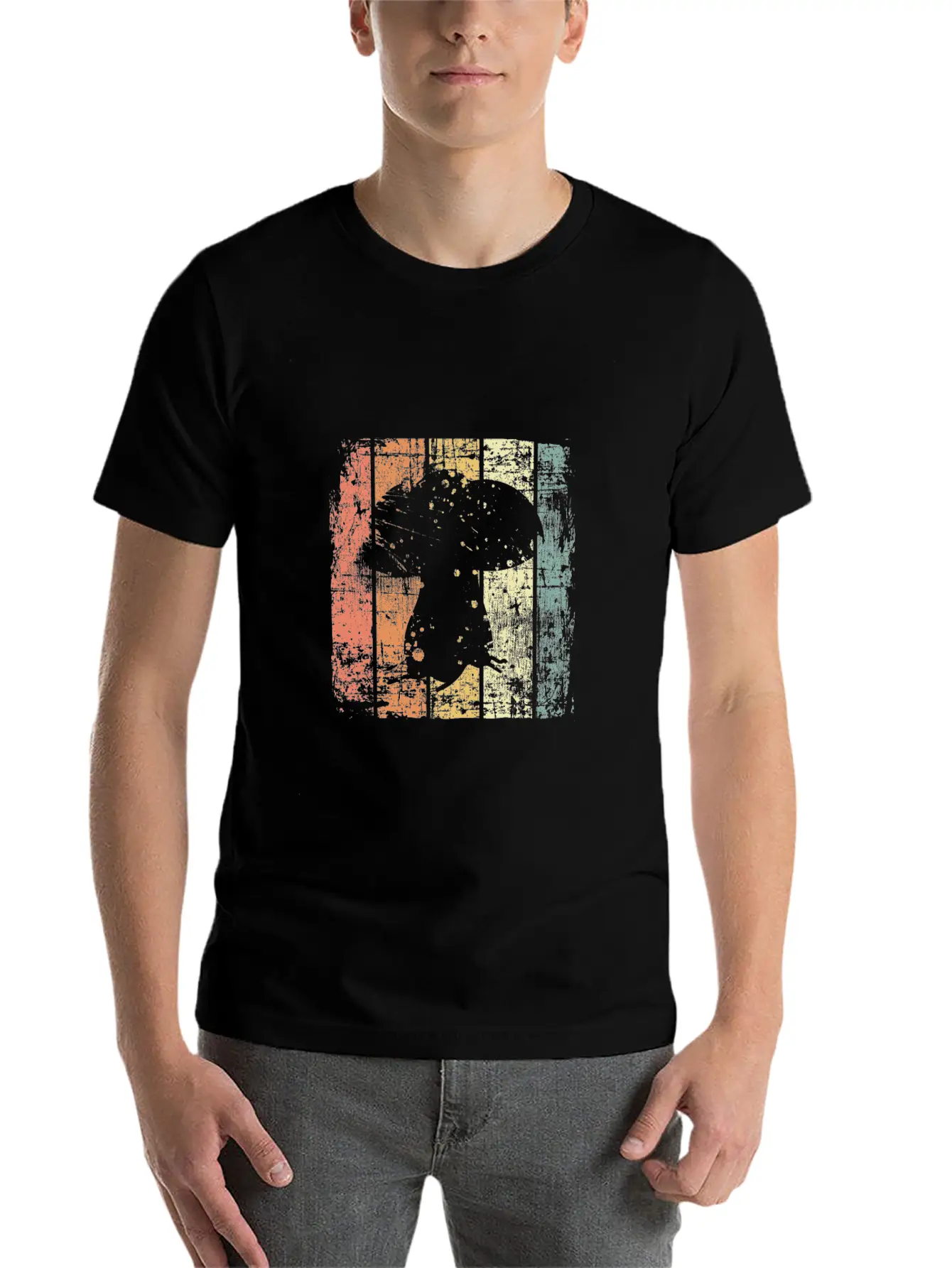 Mushroom Retro Essential Unisex Summer Tee – Soft Cotton Casual Fit