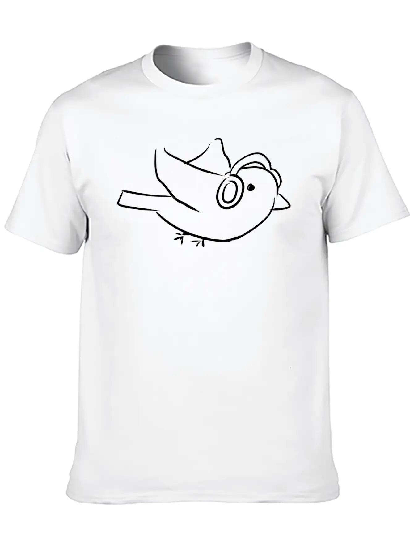Music Bird Headphones Stylish Everyday T-Shirt – Unisex Basic Cotton Tee
