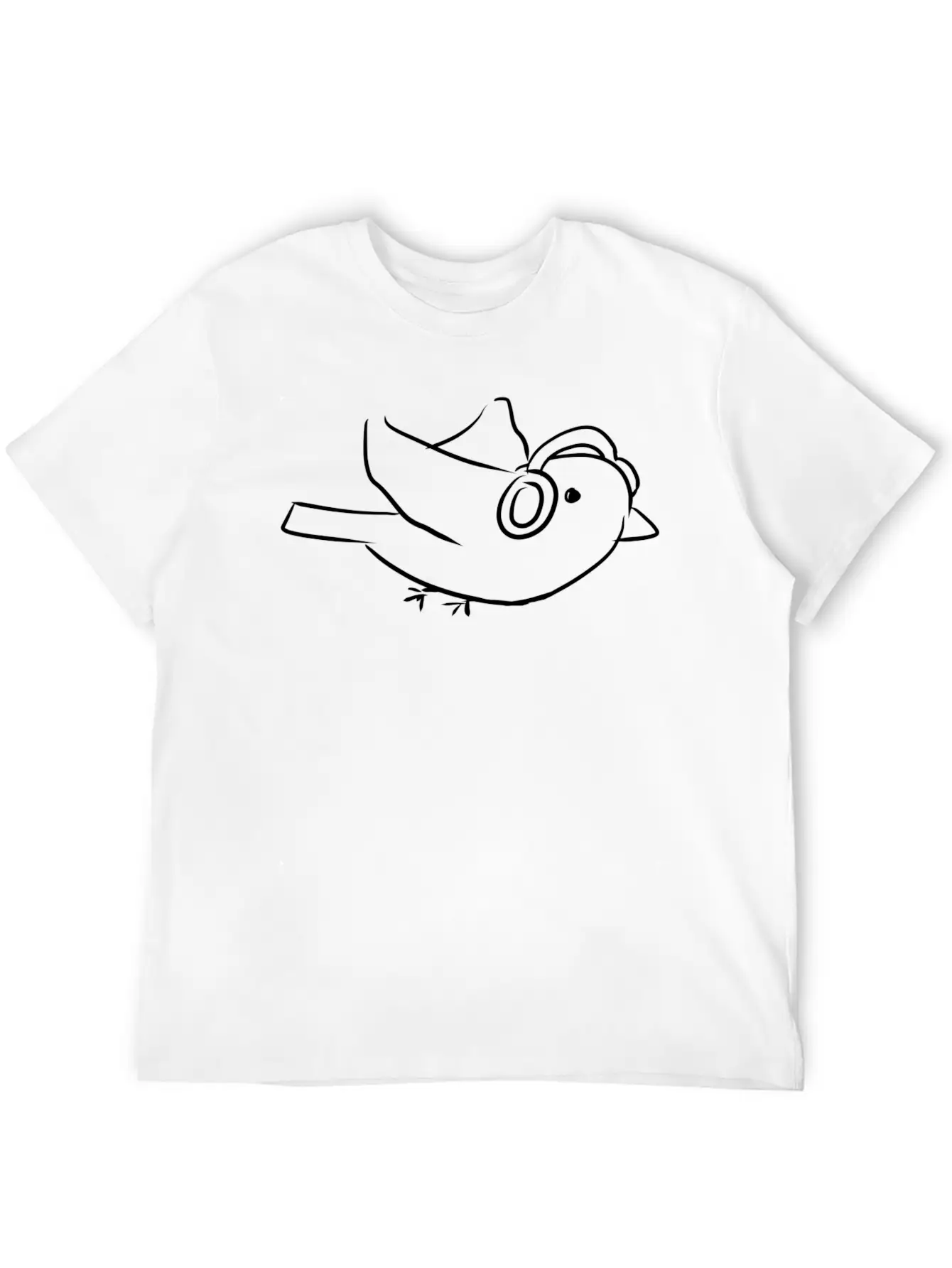 Music Bird Headphones Stylish Everyday T-Shirt – Unisex Basic Cotton Tee