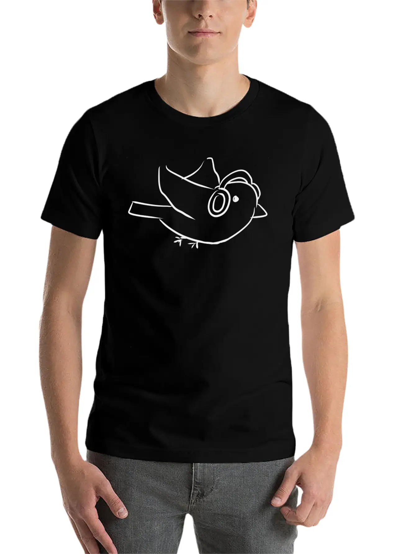 Music Bird Headphones Stylish Everyday T-Shirt – Unisex Basic Cotton Tee