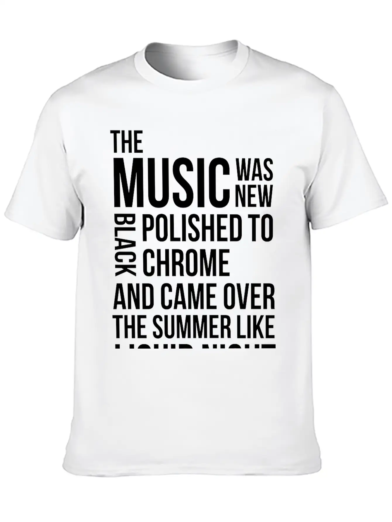 Music Black Polished Chrome Techno Acid DJ Club Unisex Short Sleeve Soft Cotton T-Shirt – Casual Everyday Wear