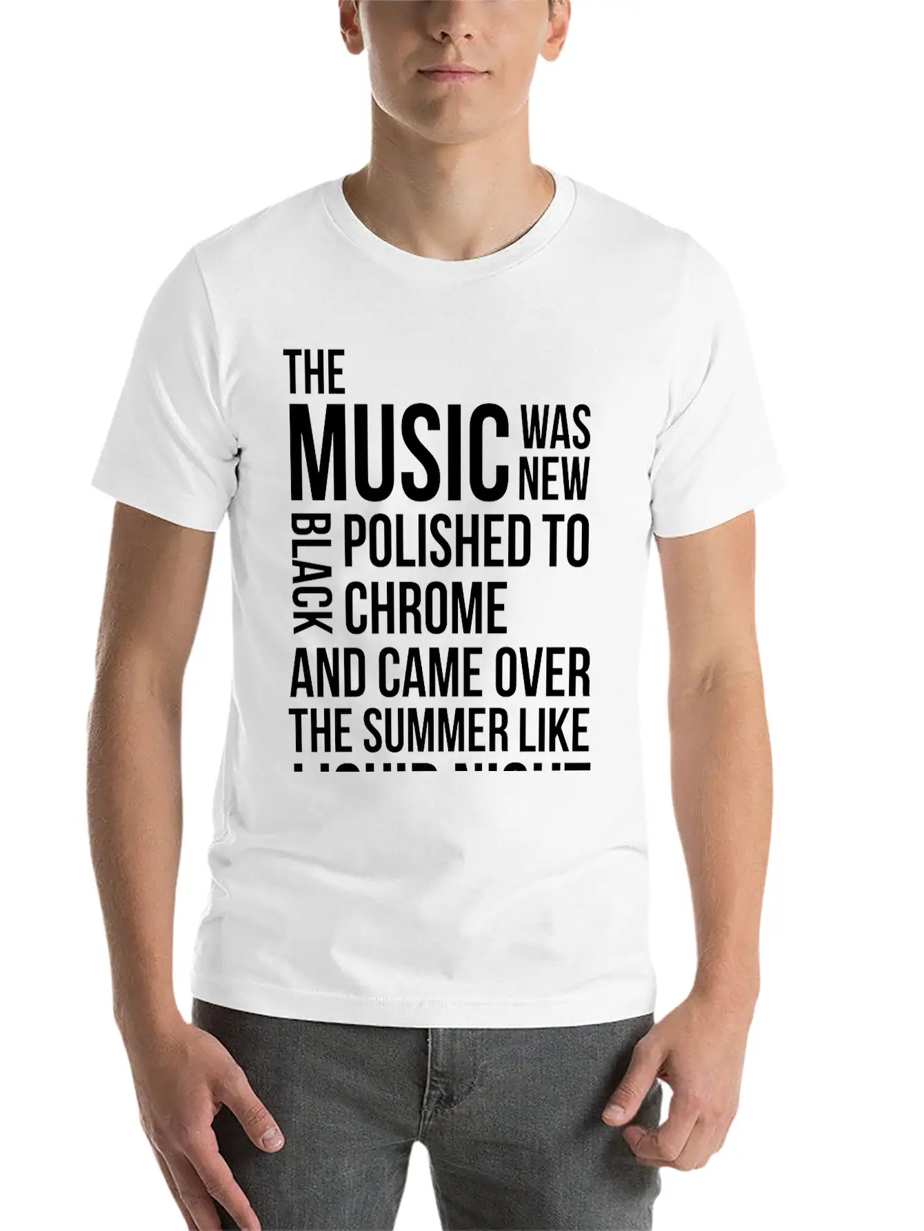 Music Black Polished Chrome Techno Acid DJ Club Unisex Short Sleeve Soft Cotton T-Shirt – Casual Everyday Wear