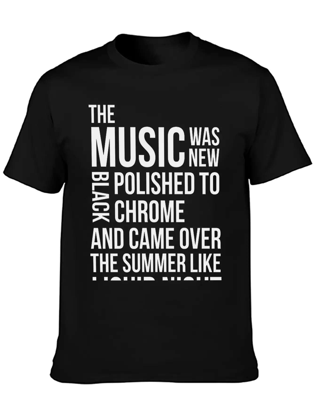 Music Black Polished Chrome Techno Acid DJ Club Unisex Short Sleeve Soft Cotton T-Shirt – Casual Everyday Wear